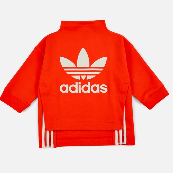 Adidas Women’s Originals Tubular Logo Sweater Red - Picture 3 of 4